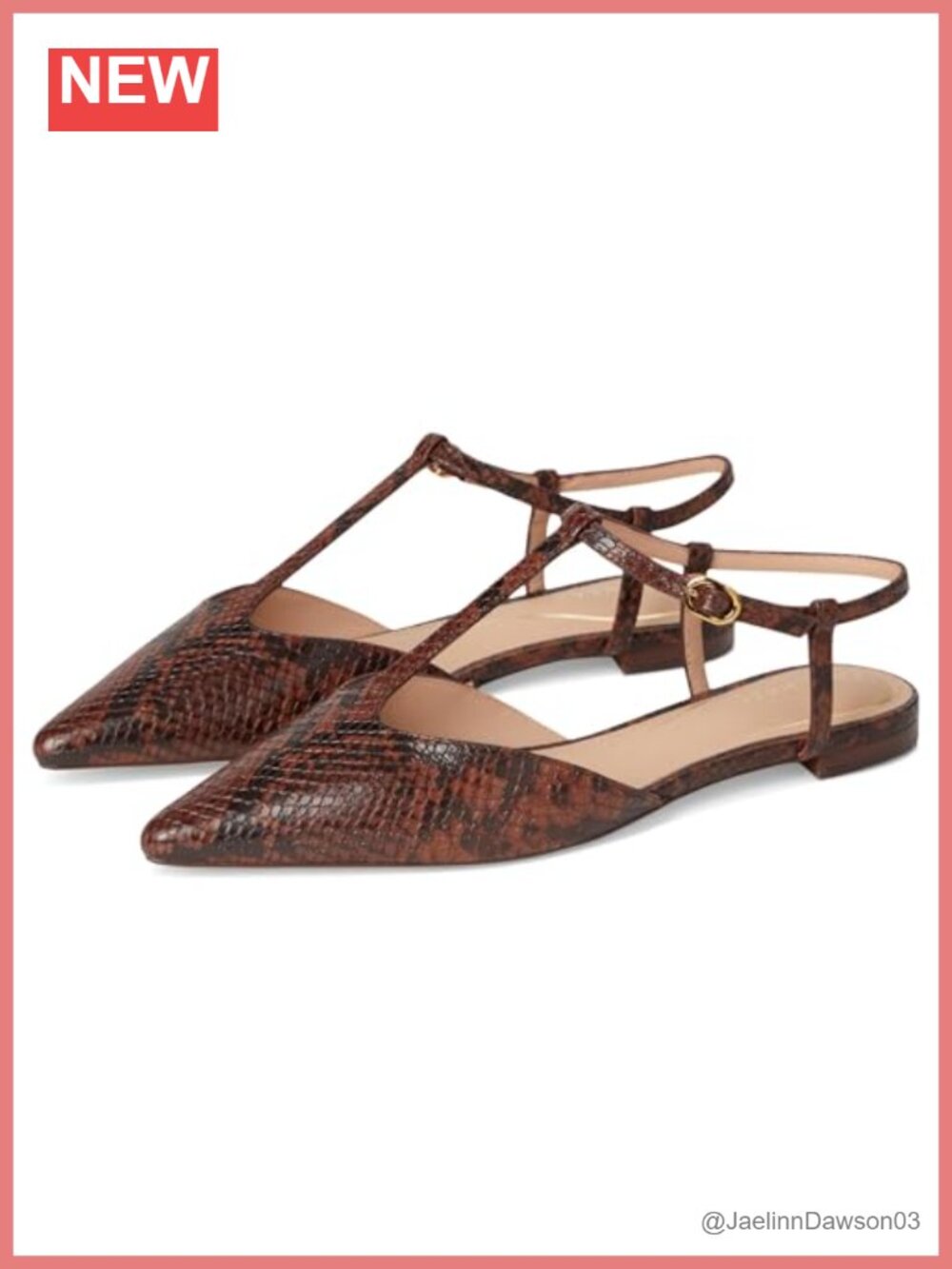 Cole Haan Marlah T-Strap Leather Ballet Flats Women's